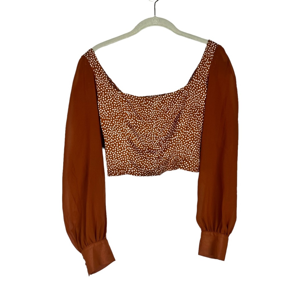 Urban Outfitters rust colored long sleeve cropped top SZ S